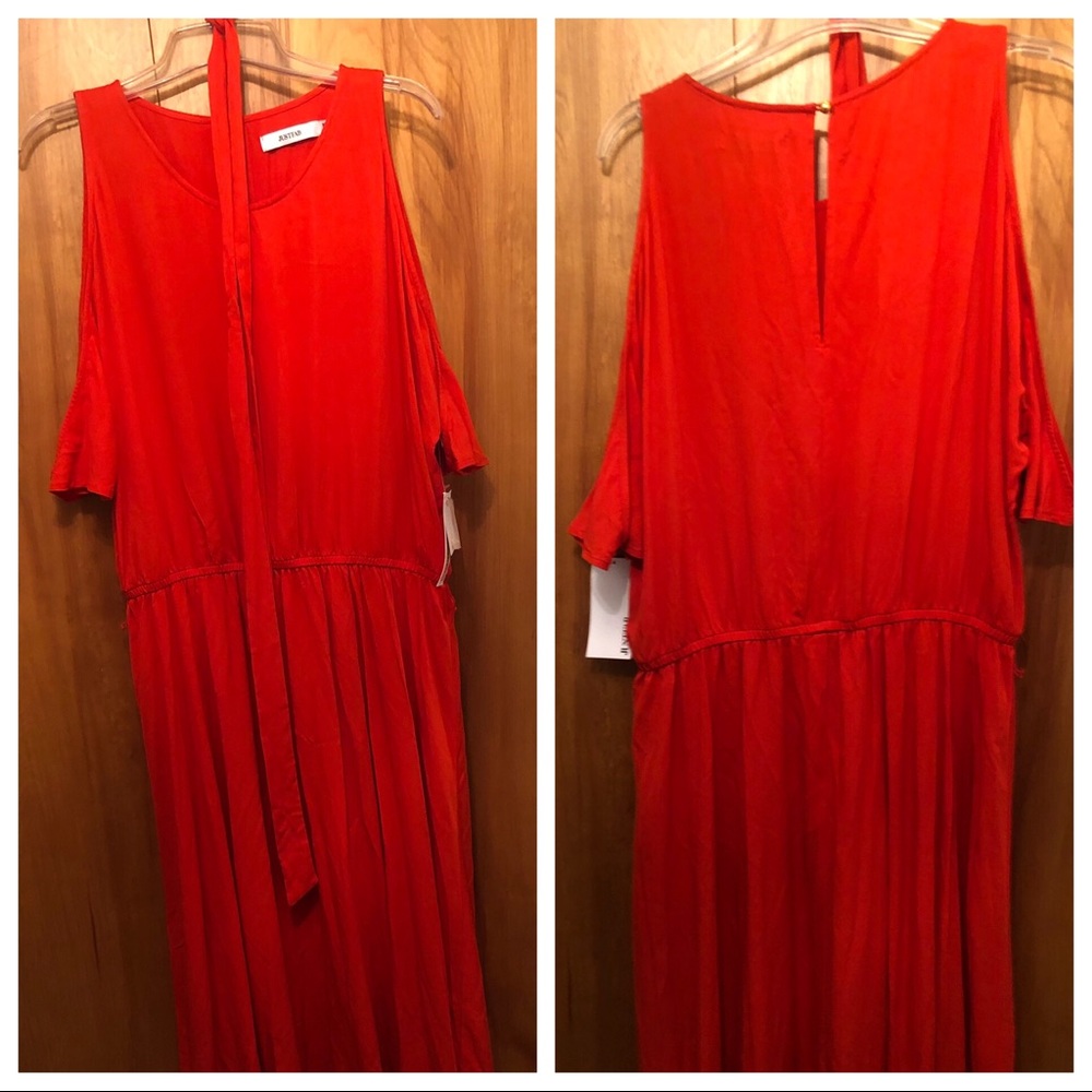 JustFAB Beautiful orange swing dress